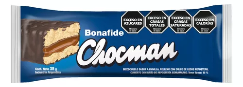 Bizcochuelo Negro Bonafide Chocman Bañado x 35GR 