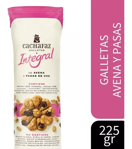 Cachafaz Integral  Avena y Pasas de Uva x225gr
