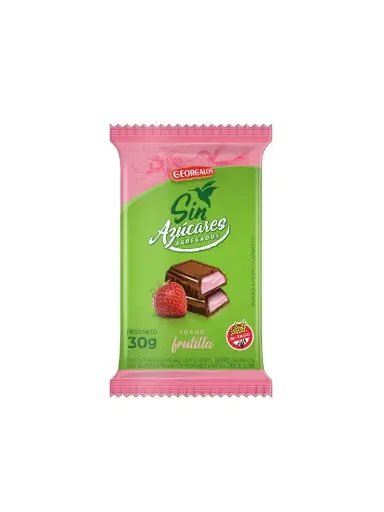 Chocolate Georgalos Sabor Frutilla x30gr